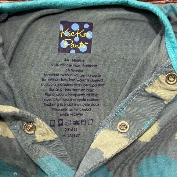 Kickee Pants Bamboo Fitted Coveralls Size 3-6 Months Dusty Sky Porcupine - Picture 2 of 10